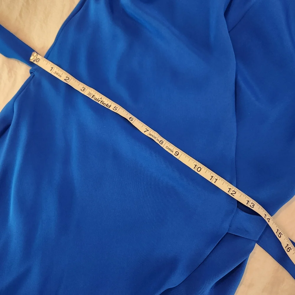 Diane Von Furstenberg DVF Blue Silk Wrap Dress Sz S - Picture 9 of 12